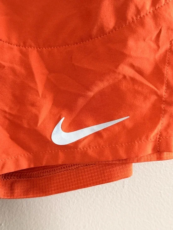 Nike Men's Bright Orange Athletic Shorts with Reflective Swoosh - Picture 4 of 7